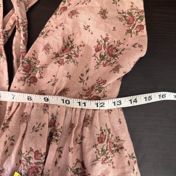 House of Harlow Dress Womens Medium Floral Boho Linen Blend Cottage Sundress M - Picture 10 of 12